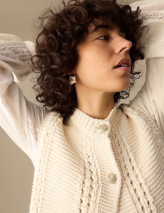 Cotton Rich Knitted Crew Neck Waistcoat