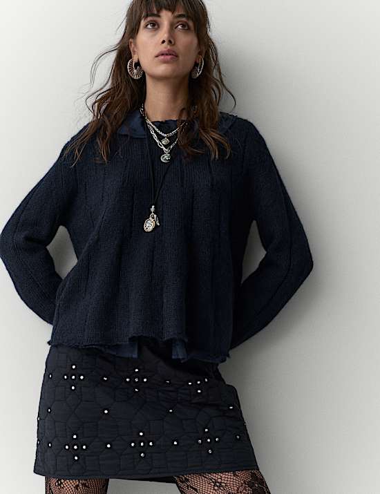 Fine Gauge Slouchy Jumper with Mohair