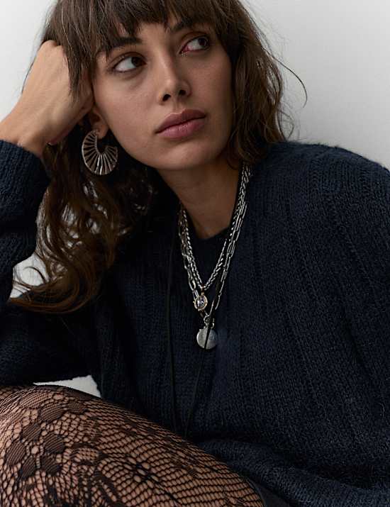 Fine Gauge Slouchy Jumper with Mohair