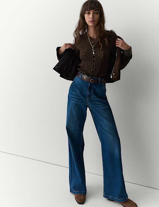 Crochet Style Trim Knitted Cardigan