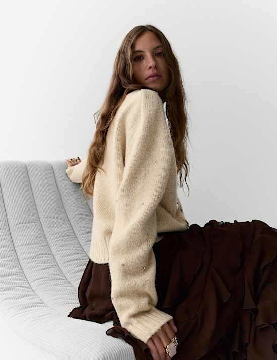 Embellished Crew Neck Jumper