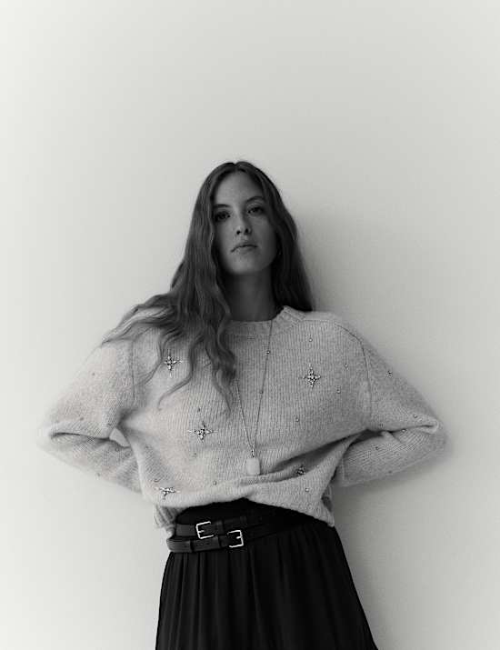 Embellished Crew Neck Jumper