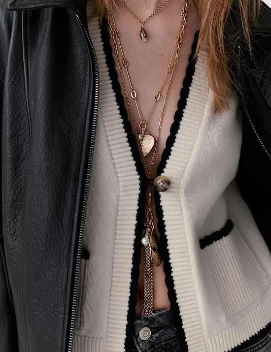 Scallop Edge Detail Knitted Tabard With Wool