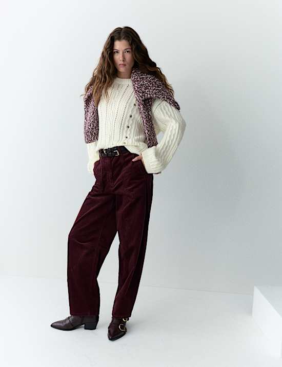 Crew Neck Eyelet Jumper