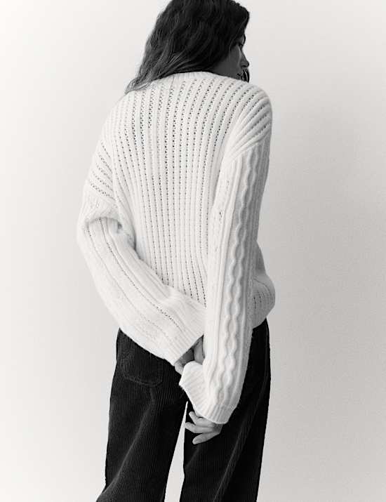 Crew Neck Eyelet Jumper