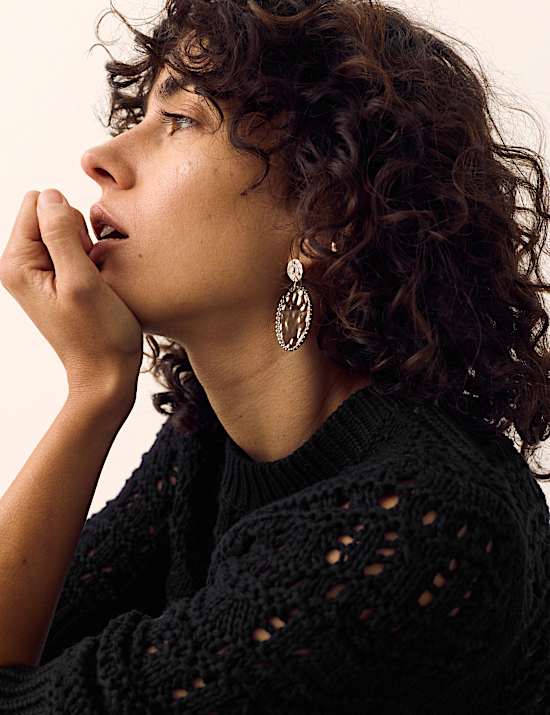 Pure Cotton Pointelle Knitted T-Shirt