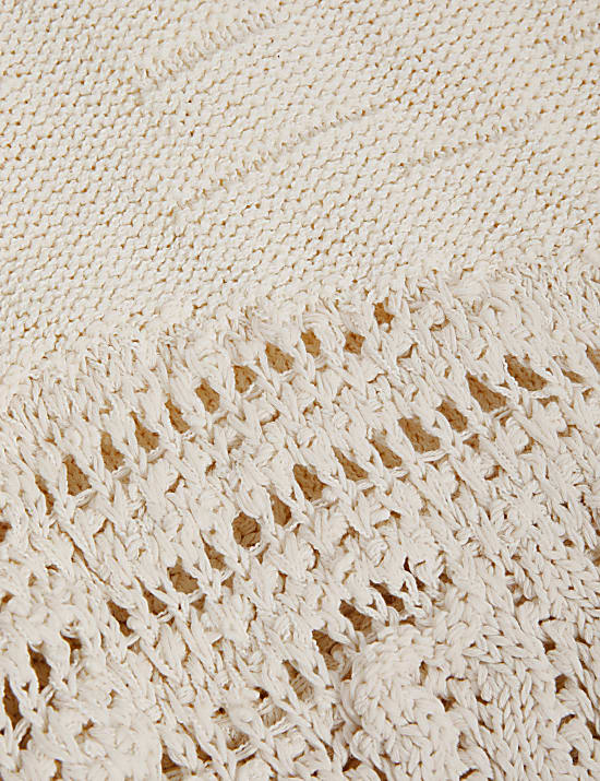 Cotton Rich Textured Crew Neck Jumper