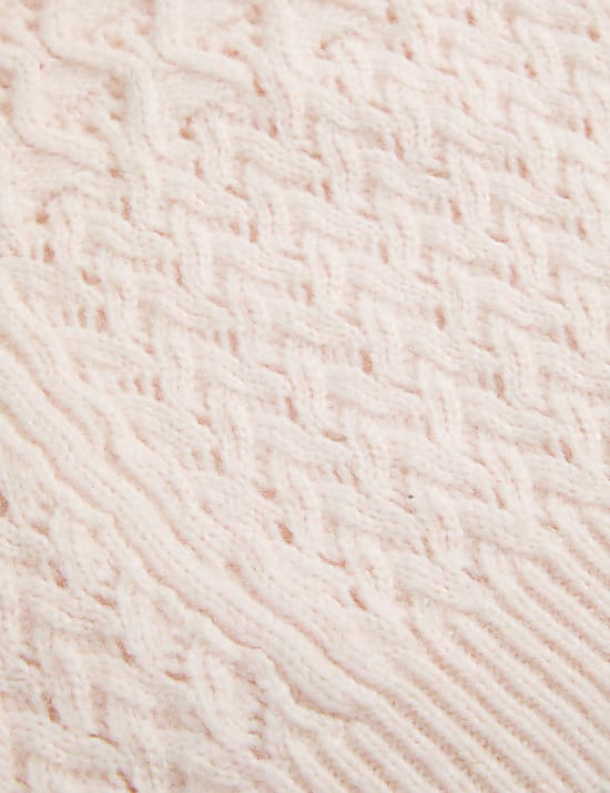 Cable Knit Puff Sleeve Jumper with Alpaca