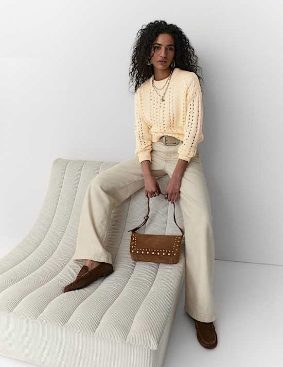 Pure Cotton Pointelle Jumper