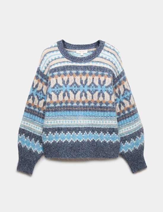 Pull &agrave; motif jacquard avec laine