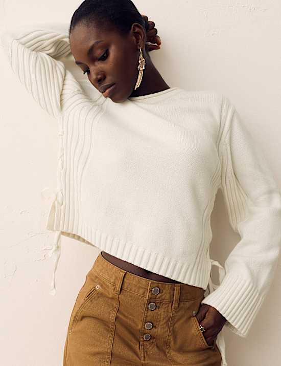 Cotton Rich Tie Side Detail Jumper