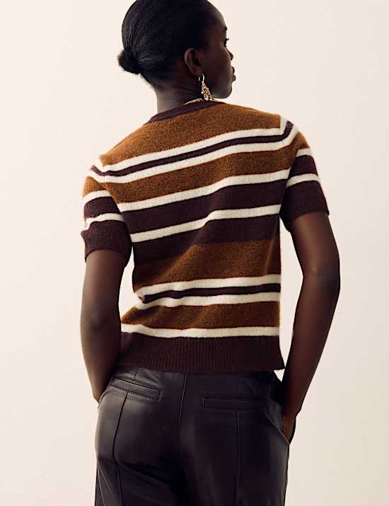 Striped Knitted Top with Mohair