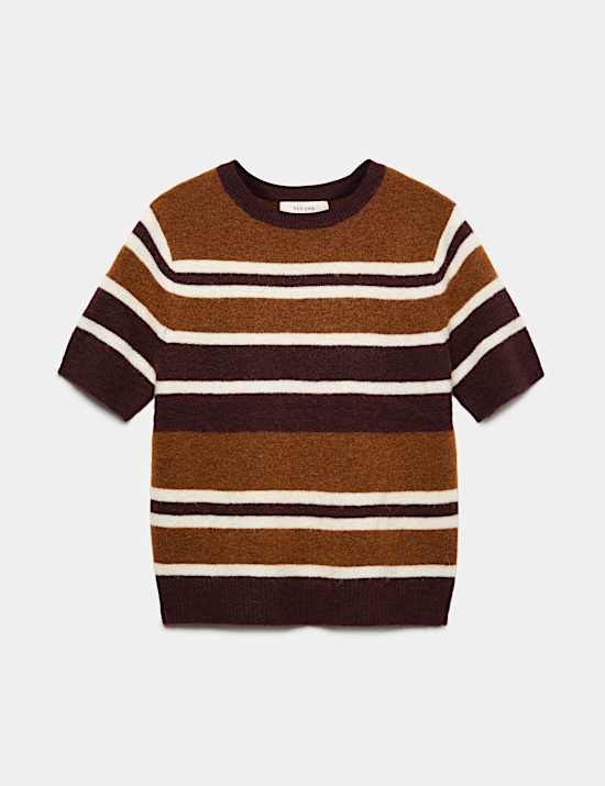 Striped Knitted Top with Mohair