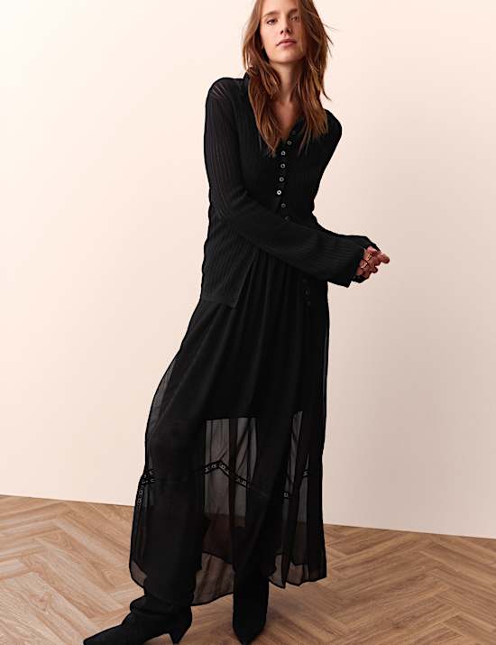 Pointelle Fitted Cardigan