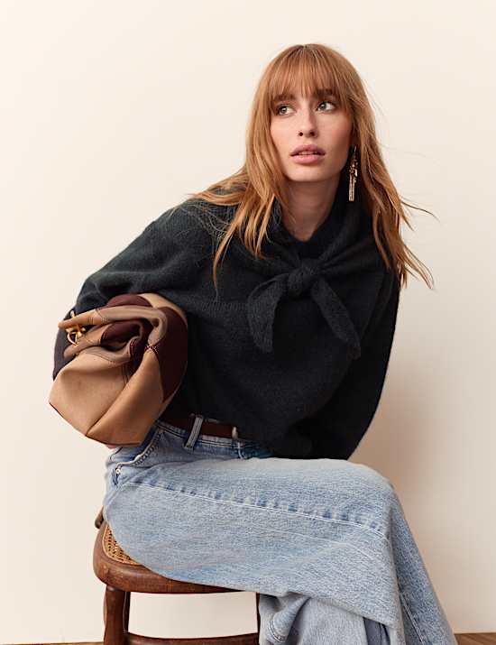 Detachable Scarf Neck Jumper