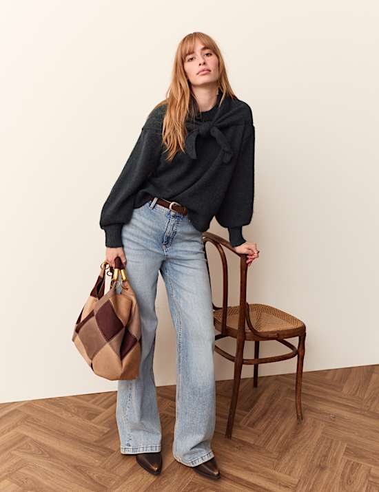 Detachable Scarf Neck Jumper