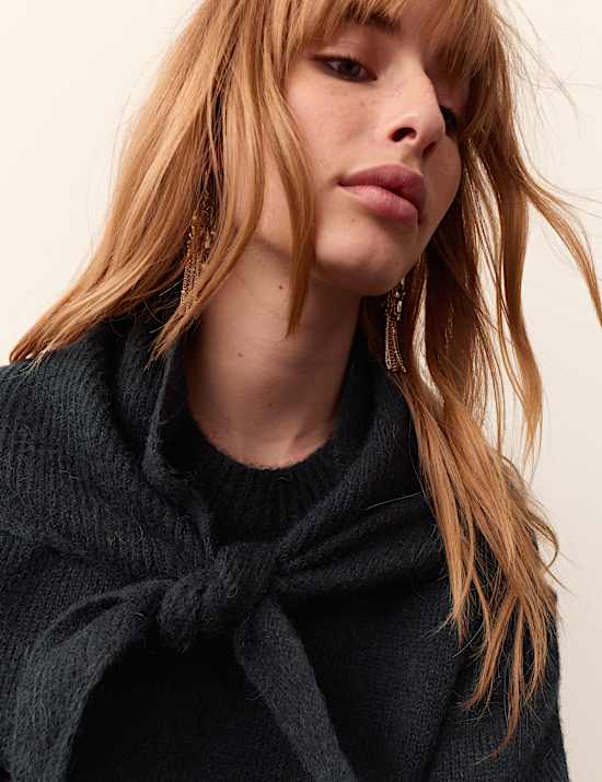 Detachable Scarf Neck Jumper