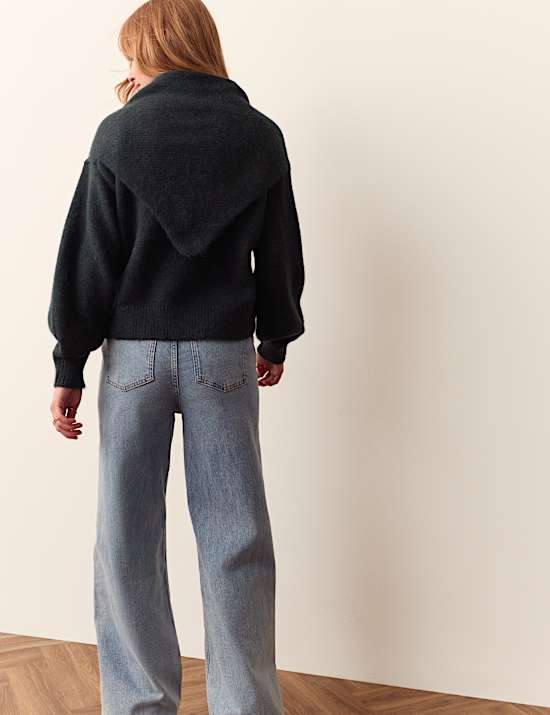 Detachable Scarf Neck Jumper