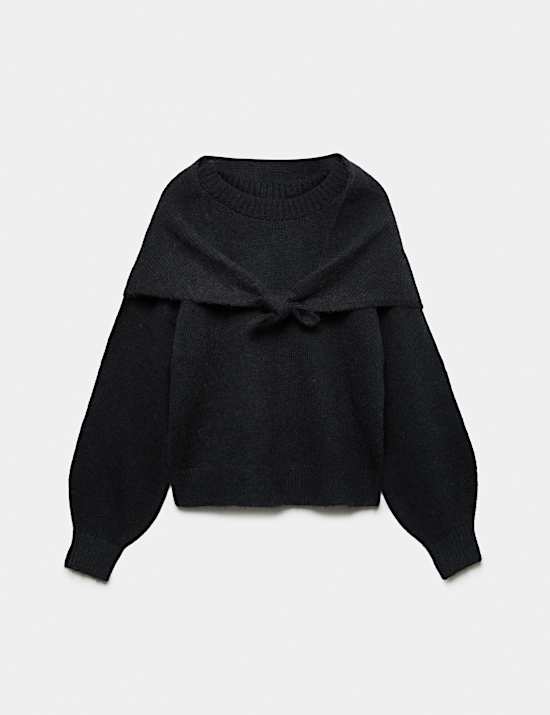Detachable Scarf Neck Jumper