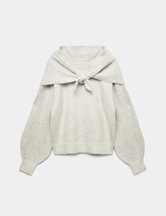 Detachable Scarf Neck Jumper