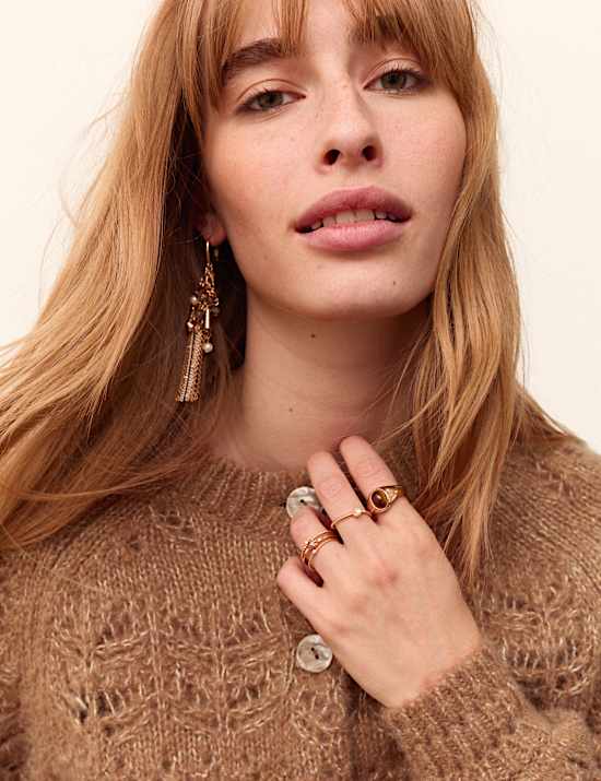 Pointelle Cardigan with Wool