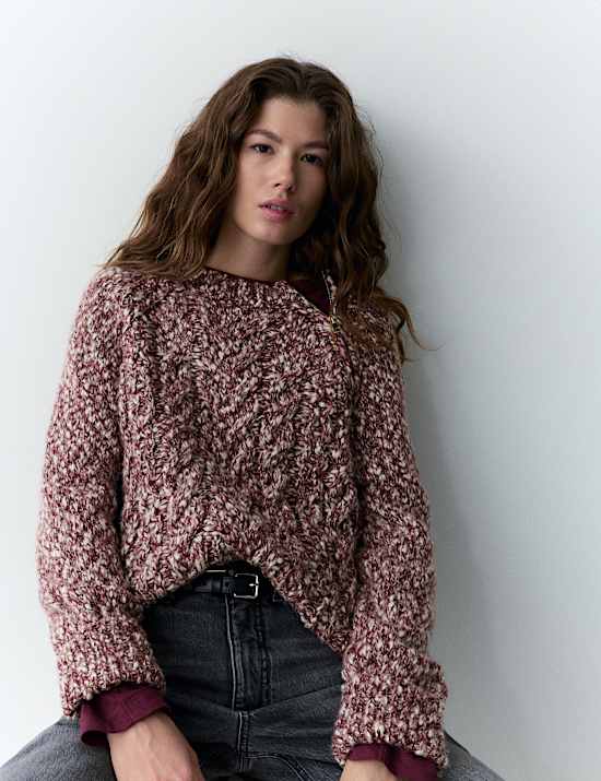 Cable Knit Jumper with Wool