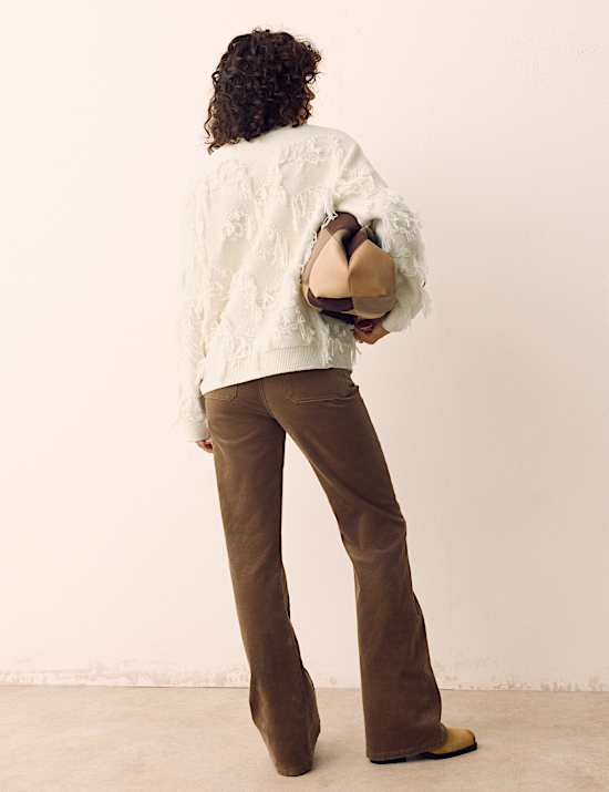Fringe Detail Relaxed Jumper with Wool
