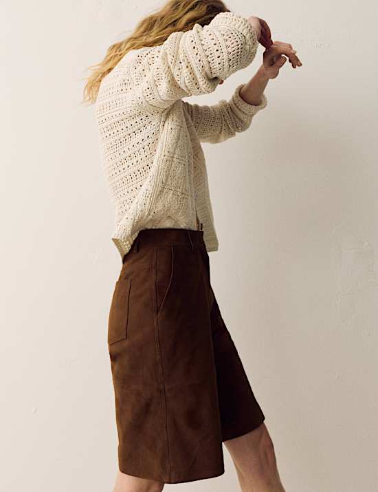 Suede Bermuda Shorts