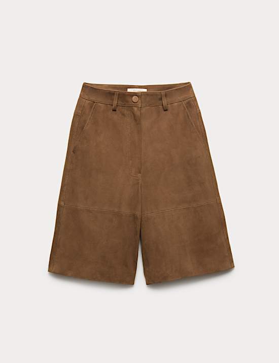 Suede Bermuda Shorts