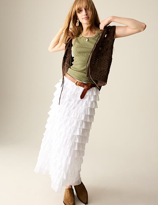 Pure Cotton Ruffle Skirt