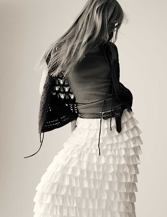 Pure Cotton Ruffle Skirt