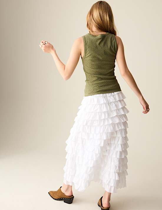 Pure Cotton Ruffle Skirt