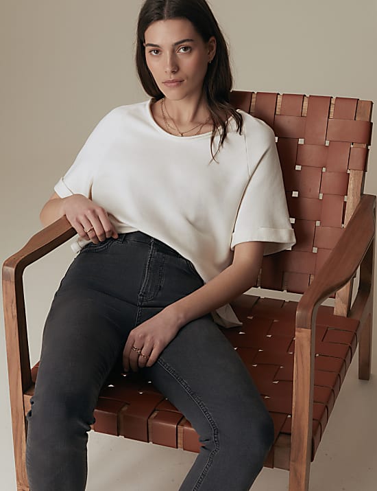 Lyocell Rich High Waisted Skinny Jeans