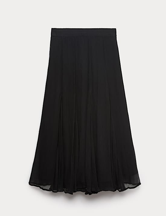 Pure Cupro Chiffon Maxi Skirt