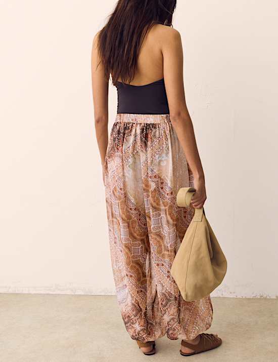 Sheer Paisley Balloon Trousers