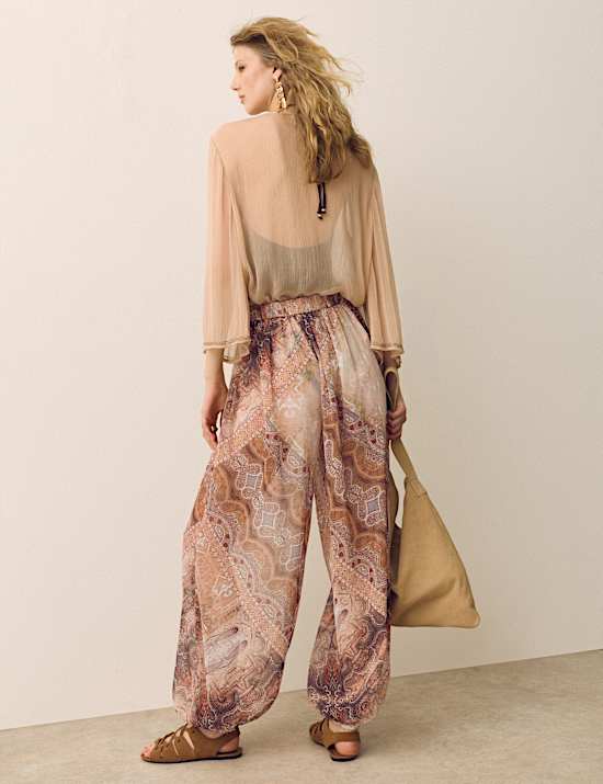 Sheer Paisley Balloon Trousers