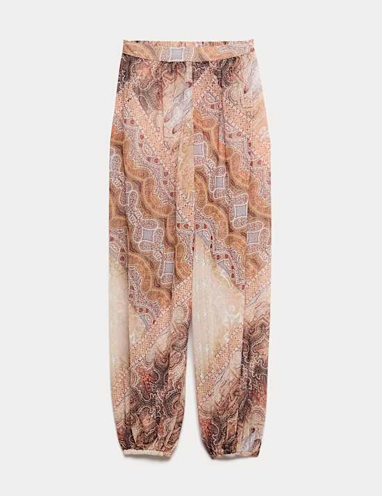 Sheer Paisley Balloon Trousers