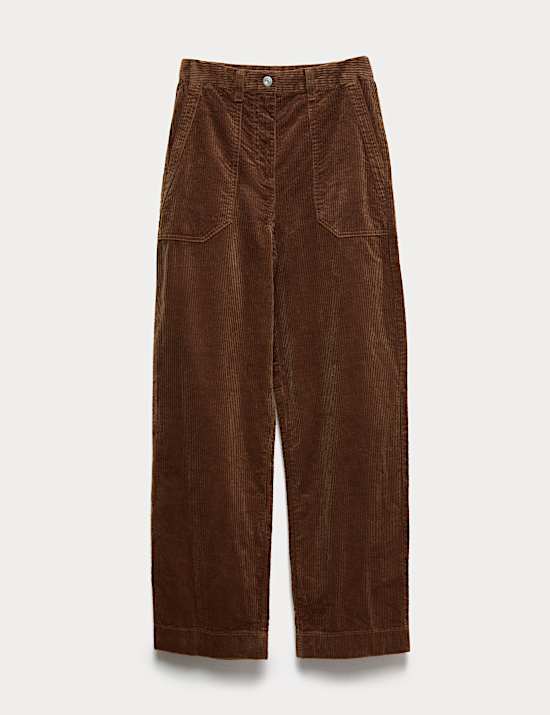 Pantalon large en 100 % coton de velours côtelé