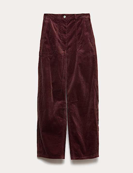 Pure Cotton Cord Barrel Leg Trousers