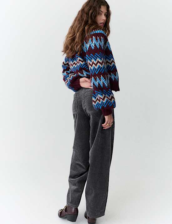 Pure Cotton Cord Barrel Leg Trousers