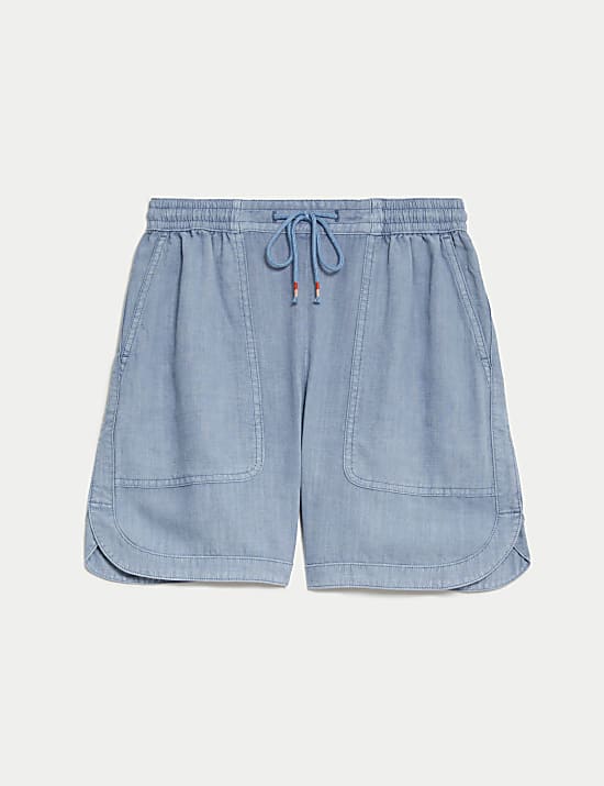Linen Blend High Waisted Shorts
