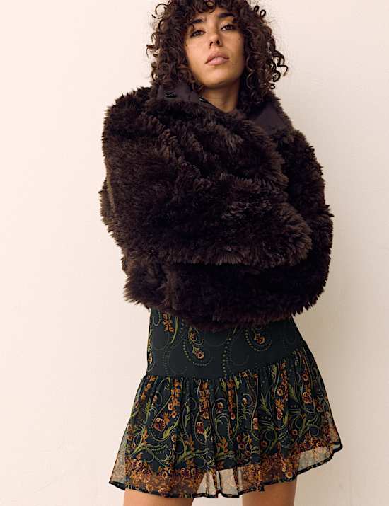 Floral High Waisted Mini Tiered Skirt