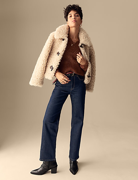 Mid Rise Straight Leg Ankle Grazer Jeans