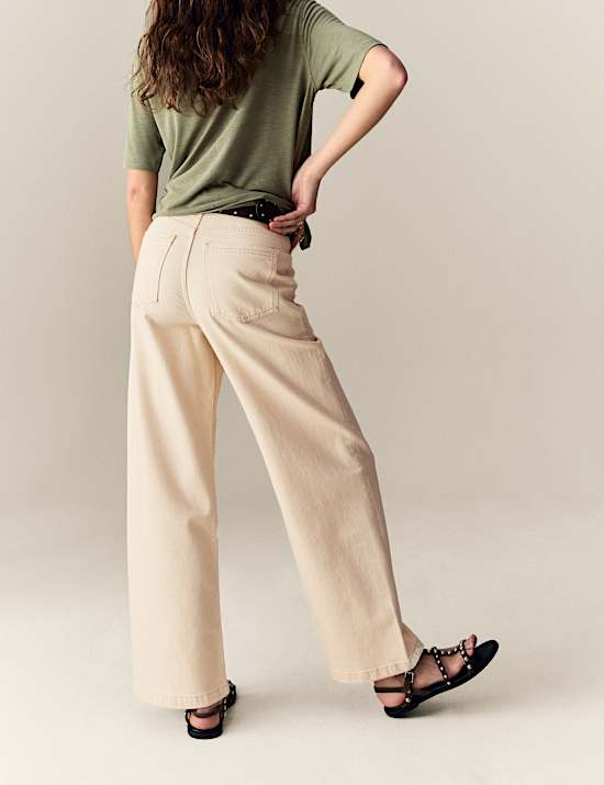 Jeans de pata ancha de cintura alta con lyocell