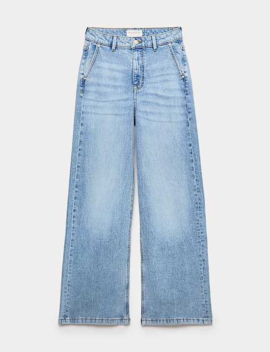 High Waisted Wide Leg Jeans with Lyocell