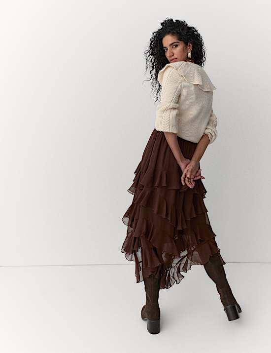 Ruffle Maxi Tiered Skirt