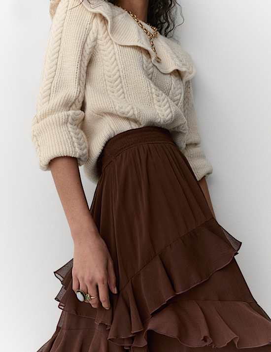 Ruffle Maxi Tiered Skirt