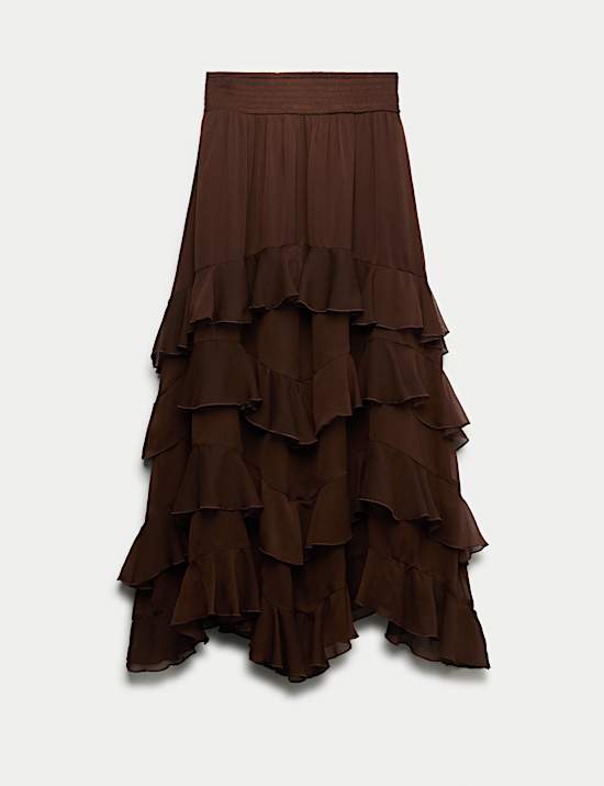 Ruffle Maxi Tiered Skirt
