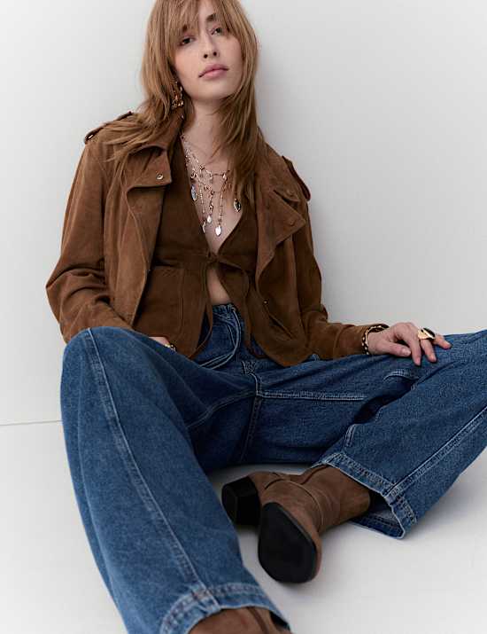 Kn&ouml;chellange Barrel-Jeans Grazer mit hohem Bund