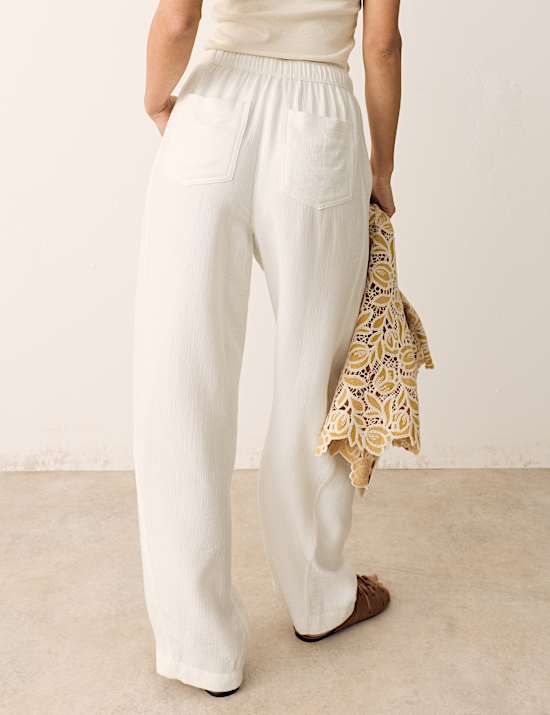 Double Cloth Drawstring Tapered Trousers